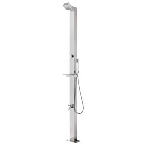 vidaXL Prysznic ogrodowy 220 cm, stal nierdzewna