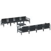 vidaXL Zestaw Sof na Ogród z poduszką 9 pcs Czarny Stal
