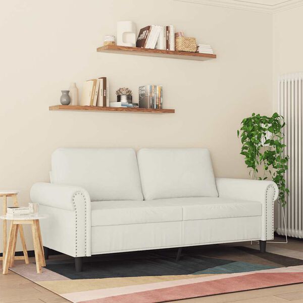vidaXL Sofa 2-osobowa, kremowy, 140 cm, tapicerowana aksamitem