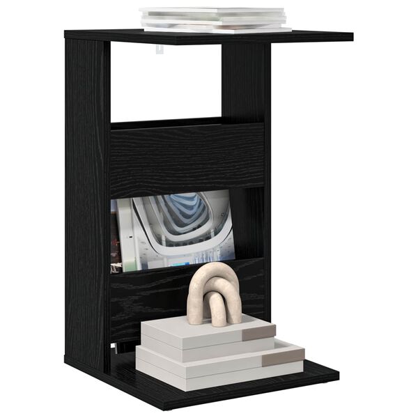 vidaXL Stolik boczny Czarny Dąb 40 x 35 x 60,5 cm