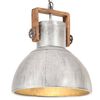 vidaXL Industrialna lampa wisząca, 25 W, srebrna, okrągła, 40 cm, E27