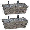 vidaXL Hanging Planter Kosz 2 pcs Szary 48 x 22 x 15 cm Rattan Lacak
