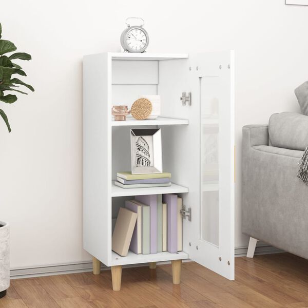 vidaXL Szafka, biała, 34,5x34x90 cm, materiał drewnopochodny