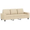 vidaXL Sofa 3-osobowa, kremowa, 180 cm, tapicerowana tkaniną