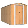 vidaXL Szopa ogrodowa, jasnobrązowa 192x440x223 cm, stal galwanizowana
