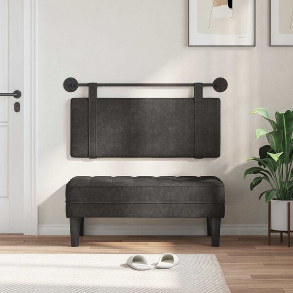 vidaXL Wisząca Głowa Gładki Czarny 110 x 55 x 5 cm Antyczny PU