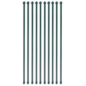 vidaXL Słupki ogrodzeniowe, 10 szt., 1 m, metalowe, zielone
