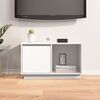 vidaXL Szafka pod telewizor, biała, 74x35x44 cm, lite drewno sosnowe
