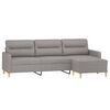 vidaXL 3-osobowa sofa z podn&oacute;żkiem, jasnoszary, 210 cm, tkaniną