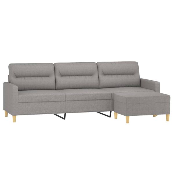 vidaXL 3-osobowa sofa z podn&oacute;żkiem, jasnoszary, 210 cm, tkaniną