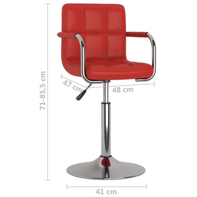 vidaXL Obrotowe krzesła stołowe, 4 szt, winna czerwień, sztuczna skóra
