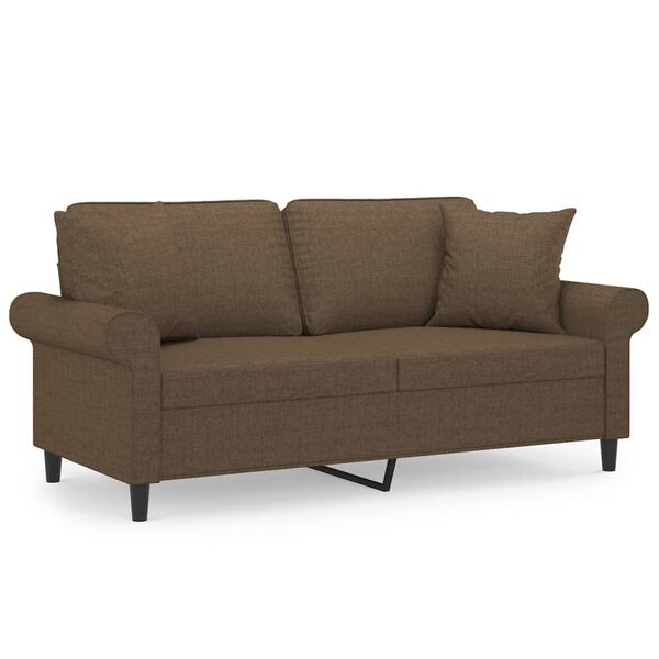 vidaXL 2-osobowa sofa wypoczynkowa z poduszkami, brązowa, 140 cm