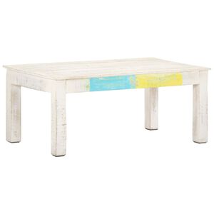 vidaXL Stolik kawowy, biały, 110 x 60 x 45 cm, lite drewno mango