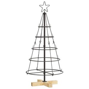vidaXL Choinka Stożkowa Świąteczna z podstawą Czarny 90 cm Stal