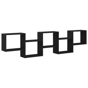 vidaXL P&oacute;łka ścienna kostka, 5 przegrodami, czarny