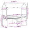 vidaXL Wysokie łóżko z dachem, białe, 80x200 cm, lite drewno sosnowe