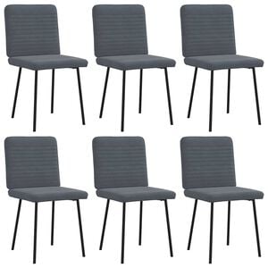 vidaXL Krzesła stołowe, 6 szt., ciemnoszare, obite aksamitem