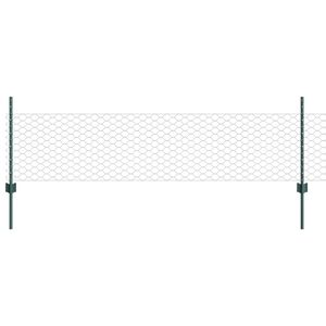 vidaXL Sześciokątne ogrodzenie z słupkiem 50 x 0,5 m Stal pokryta PVC