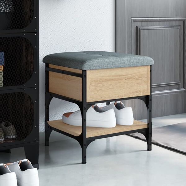 vidaXL Ławka na buty, dąb sonoma, 42x42x45 cm, materiał drewnopochodny