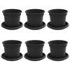vidaXL Doniczki 6 pcs Czarny &Oslash; 12,5 x 10 cm Z tworzywa sztucznego