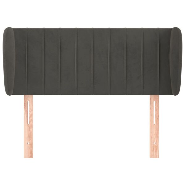 vidaXL Zagł&oacute;wek uszak, ciemnoszary, 83x23x78/88 cm, aksamitny