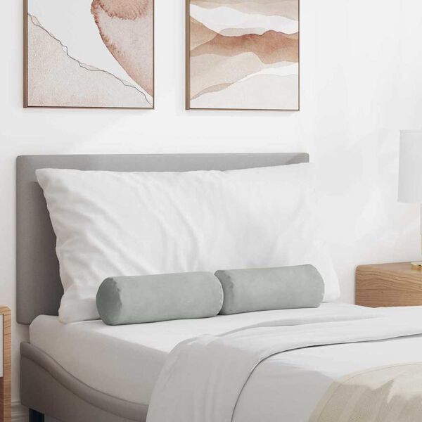 vidaXL Poduszki Wałkowe 2 pcs Jasnoszary &Oslash; 15 x 40 cm