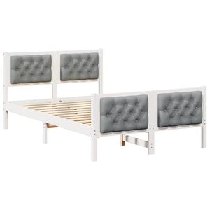vidaXL Ramka ł&oacute;żka Jasnoszary 120 x 200 cm Lite drewno sosnowe
