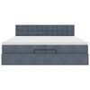 vidaXL Rama ł&oacute;żka otomana z materacem, szara, 200x200 cm, aksamit