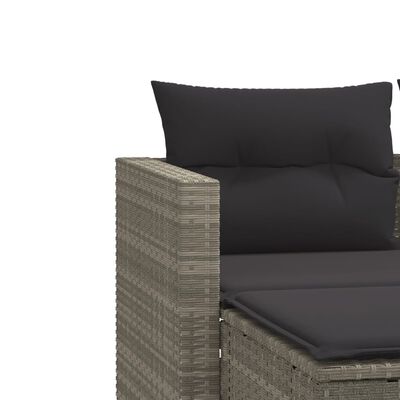 vidaXL 2-osobowa sofa ogrodowa z podnóżkami, jasnoszara, polirattan