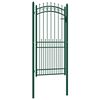 vidaXL Brama ogrodzeniowa EMMEN z kolcami stalowa 104x147 cm zielona