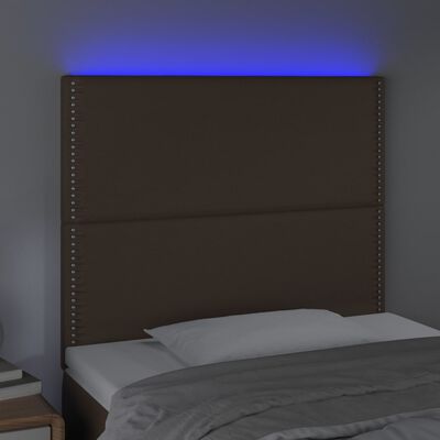 vidaXL Zagłówek do łóżka, brązowy, 90x5x118/128 cm, sztuczna skóra