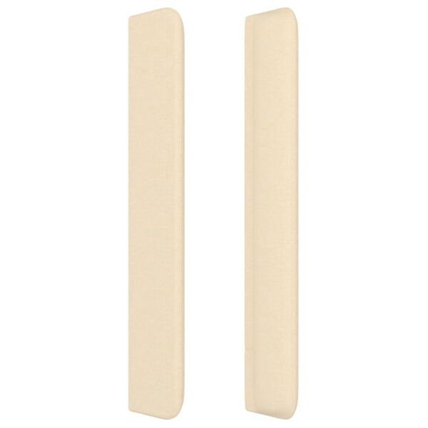 vidaXL Zagł&oacute;wek uszak, kremowy, 203x16x118/128 cm, tkanina