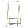 vidaXL Wieszak na ubrania z p&oacute;łkami i k&oacute;łkami, 96x45,5x155,5 cm