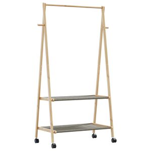 vidaXL Wieszak na ubrania z p&oacute;łkami i k&oacute;łkami, 96x45,5x155,5 cm