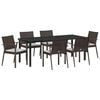 vidaXL Zestaw do jadalni w ogrodzie 7 pcs Brązowy i czarny Rattan PE
