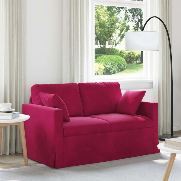 vidaXL Sofa Czerwone wino