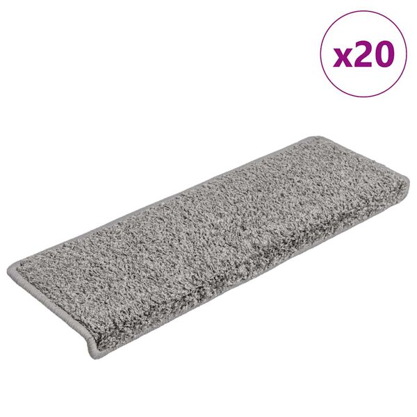 vidaXL Maty na schody 20 szt. 65x21x4 cm Szare, prostokątne krawędzie