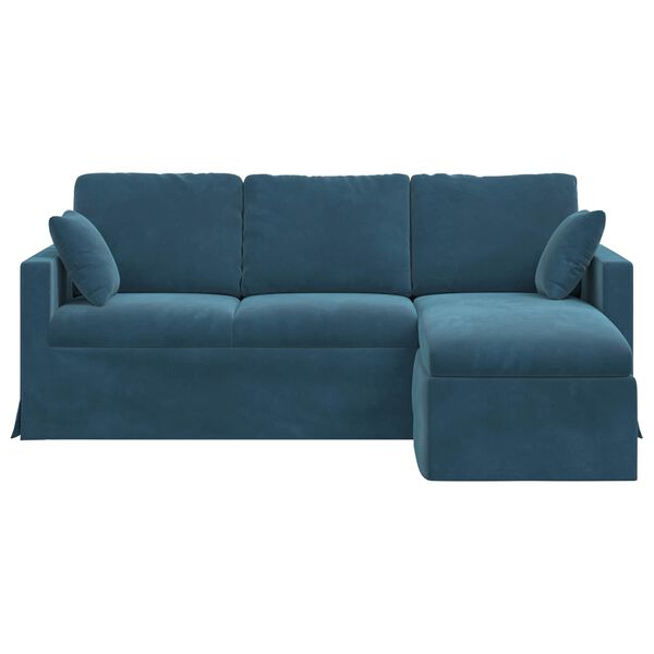 vidaXL Sofa Niebieski 198 x 134 x 80 cm Aksamit