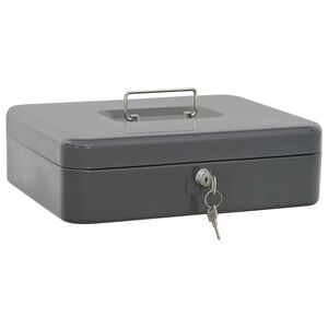 vidaXL Skrzynka na got&oacute;wkę Z blokadą ciemnoszary 30 x 24 x 9 cm Stal