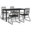 vidaXL 5-częściowy zestaw mebli ogrodowych, czarny, rattan PVC