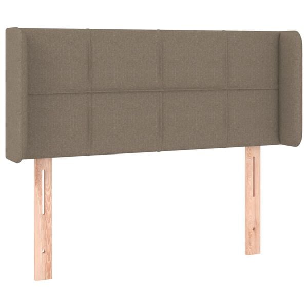 vidaXL Zagł&oacute;wek do ł&oacute;żka z LED, taupe, 93x16x78/88 cm, tkanina