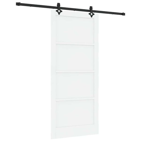 vidaXL Drzwi przesuwne ORKDAL Biały 93 x 211 cm Lite drewno sosnowe