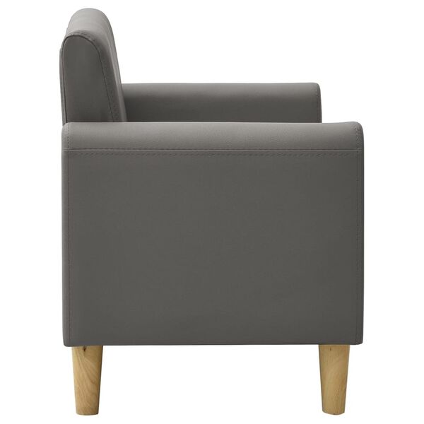vidaXL 2-osobowa sofa dziecięca, szara, sztuczna sk&oacute;ra