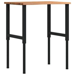 vidaXL Stolik roboczy, jasny brąz, 80x60x(71,5-98) cm, drewno dębowe