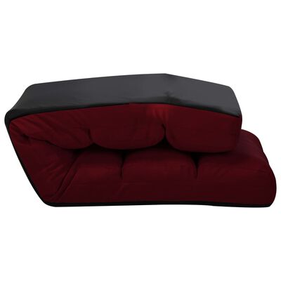 vidaXL Składane krzesło podłogowe, winna czerwień, sztuczna skóra