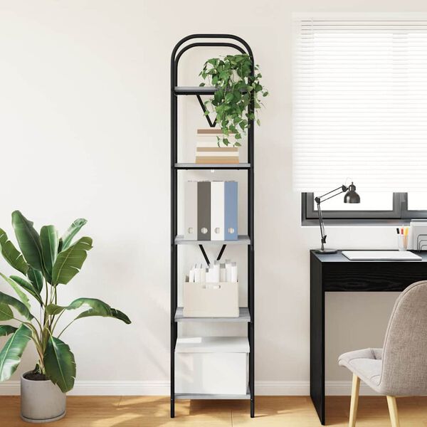 vidaXL P&oacute;łka na książki Szary Sonoma 40 x 30 x 183 cm