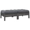 vidaXL 2-osobowa sofa ogrodowa z poduszkami, szara, drewno sosnowe