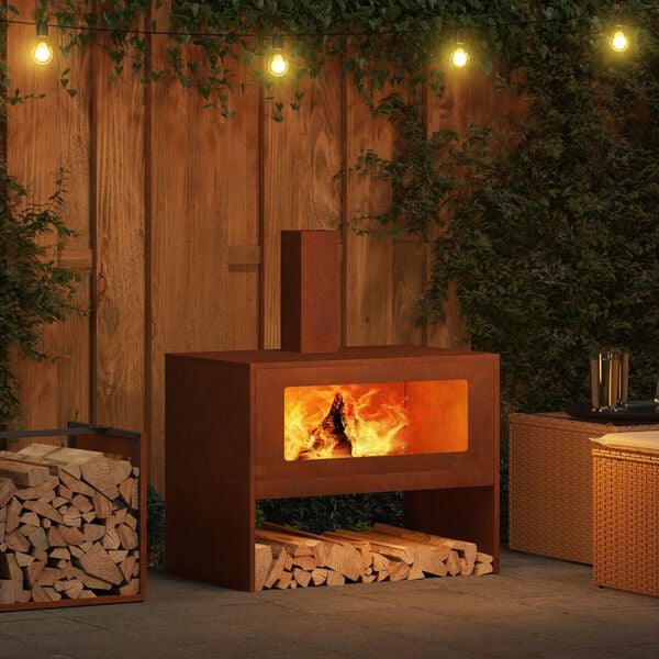 vidaXL Kominek Brązowy 80 x 50 x 96 cm