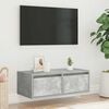 vidaXL Szafka pod TV z oświetleniem LED, szarość betonu, 75x35,5x25 cm