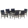 vidaXL Zestaw do jadalni w ogrodzie 7 pcs Szary i czarny rattan